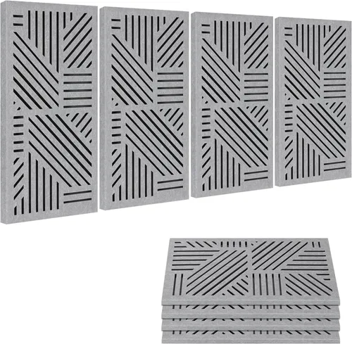 Miniatura 12 de BUBOS Paquete de 4 Paneles Acústicos Engrosados, 23.6''x11.8'' Paneles Acústicos de Pared de Cavidad Autoadhesivos Absorbentes de Sonido para Teatro