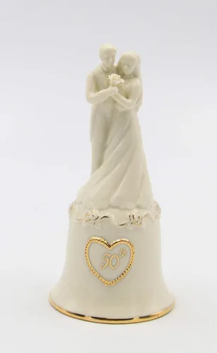 Miniatura 3 de Figura decorativa de campana de porcelana fina para pareja, 50 aniversario, 5-5/8 pulgadas de alto
