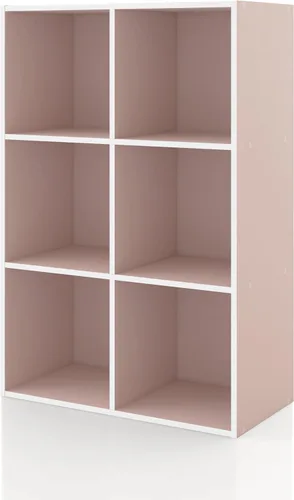 Miniatura 43 de Homes: Inside + Out Apexa - Estantería organizadora de almacenamiento de 2 cubos, estantería apilable de madera para cubos para organización
