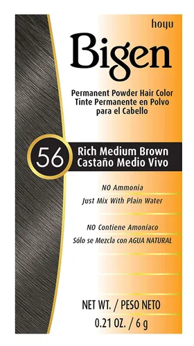 Miniatura 45 de Bigen - Tinte permanente en polvo, marrón medio intenso #56, 0.21 onzas (paquete de 3 unidades)
