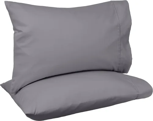 Miniatura 17 de Amazon Basics Juego de 2 fundas de almohada de 400 hilos, 100 % algodón, suaves, tejido satinado, resistentes a las arrugas, tamaño estándar, 20 x