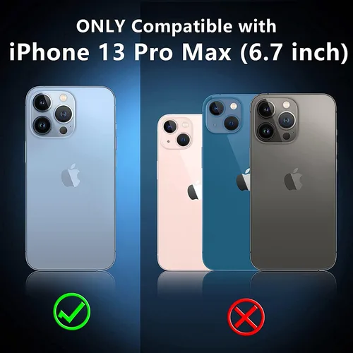 Miniatura 2 de LOHASIC Funda tipo cartera para iPhone 13 Pro Max, funda de cuero de primera calidad compatible con cargador seguro Mag, cartera magnética