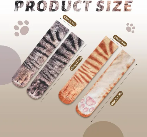 Miniatura 5 de ZXGXLAW Regalos divertidos, diseño de gato loco, perro, pata de tigre, calcetines de Navidad para mujeres, hombres, adolescentes, Navidad