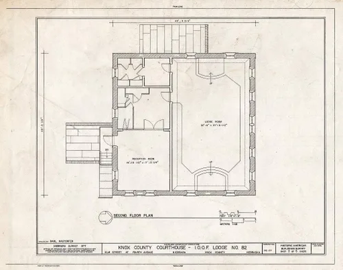 Historic Pictoric : Blueprint HABS NEB,54-NIOB,5- (Sheet 3 of 5) - Knox County Courthouse, Southwest Corner of Fourth Avenue & Elm Street, Niobrara,