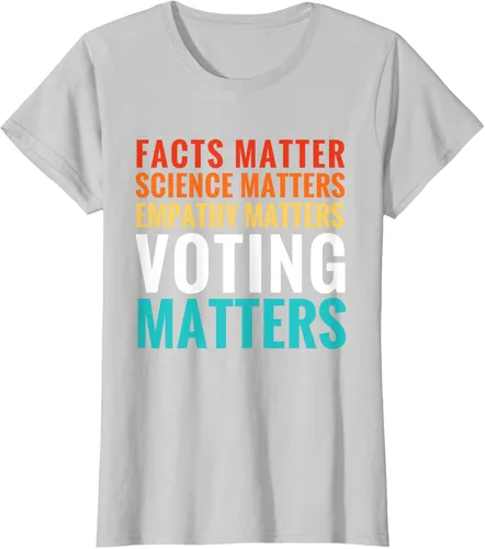 Miniatura 20 de Facts Matter Science Matters Voting Matters - Camiseta demócrata liberal, Negro, S