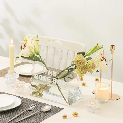 Miniatura 3 de Florero para flores, florero de acrílico transparente, jarrones estéticos modernos para decoración del hogar, jarrones decorativos para boda, sala