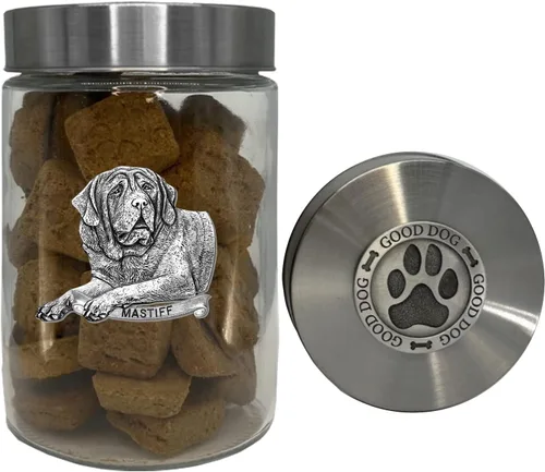 Miniatura 23 de Heritage Pewter Basset Hound Good Dog Treat Jar – Tarro de golosinas de 34 onzas con tapa hermética a rosca Regalo para propietarios de Basset
