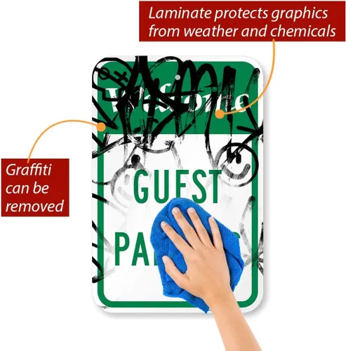 Miniatura 4 de SmartSign Letrero "Welcome - Guest Parking" Aluminio de 12 x 18 pulgadas