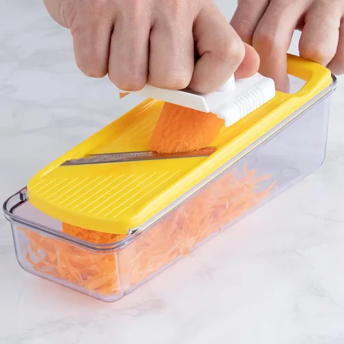 Miniatura 4 de Wahei Freiz ME-7288 - Juego de rebanador, fabricado en Japón, rebanador, Julienne, rallador, pelador, soporte de seguridad, estuche