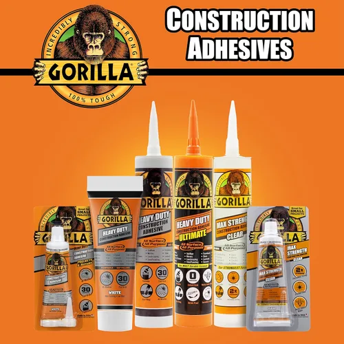Miniatura 6 de Gorilla Adhesivo de construcción de gran potencia, pegamento blanco, tubo de compresión de 7 onzas (paquete de 1) - Relleno de espacios y resistente