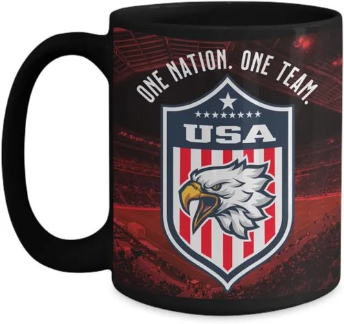 Miniatura 3 de Taza de café para la copa mundial - Taza del mundo de un equipo de una nación 2022 taza negra Equipo de fútbol de Estados Unidos