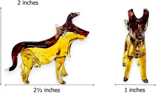 Miniatura 3 de Figura de vaca miniatura soplada a mano de vidrio soplado a mano de 2.5 pulgadas de alto, figura de granja de animales, decoración coleccionable