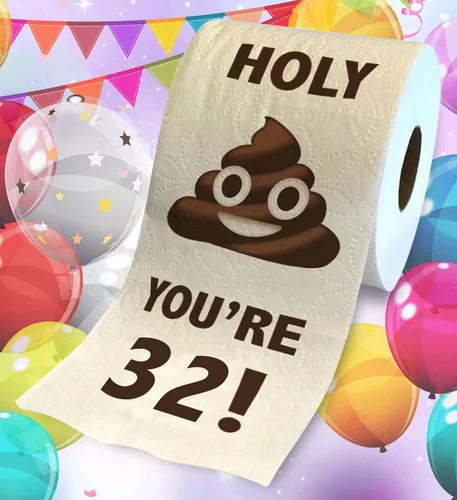 Miniatura 2 de Printed TP Holy You're 32 Birthday - Papel higiénico para regalo de cumpleaños 32, divertido regalo de cumpleaños, broma de papel higiénico, novedad