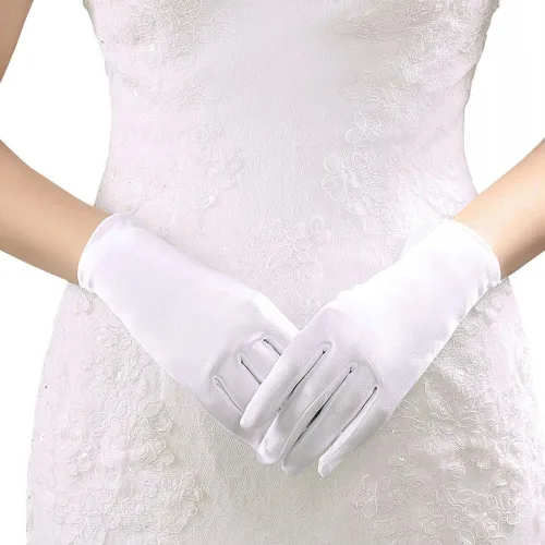 Miniatura 2 de Miranda's Bridal Women's Wrist Length Formal Gloves