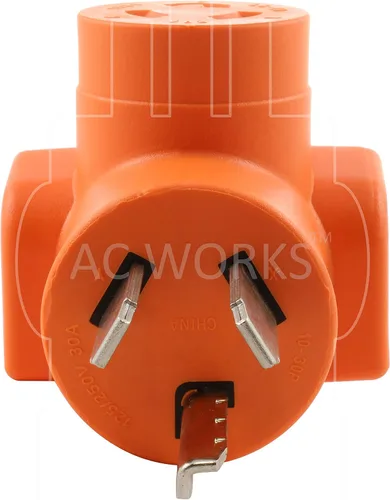 Miniatura 3 de AC WORKS Adaptador de salida de pared para secadora de 30 amperios y 3 clavijas (para bloqueo L6-30 30A 250V)