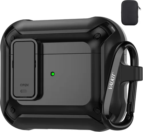 Miniatura 33 de Valkit Funda para Airpods para hombres con cerradura, funda de cuerpo completo con llavero para AirPods de Apple a prueba de golpes, funda