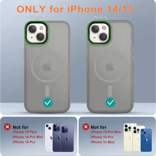 Miniatura 54 de Fuerte magnético para iPhone 11, compatible con Magsafe, [resistente a caídas de 13 pies] Funda trasera translúcida mate con sensación de piel