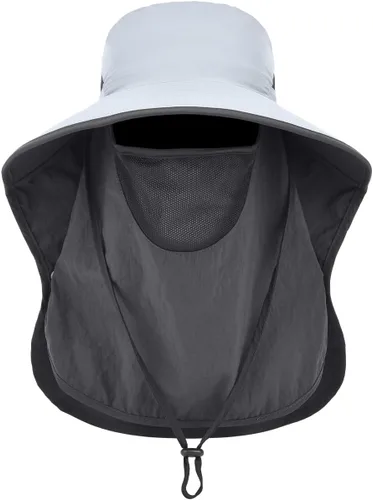 Miniatura 10 de LCZTN - Sombrero de protección solar de ala ancha, sombrero de pesca con solapa para cara y cuello, protección UPF 50+