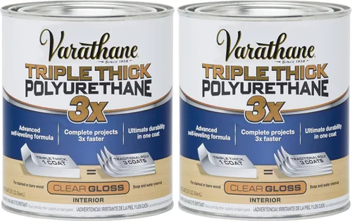 Varathane Triple Thick Polyurethane Clear Wood Finish | Self-Leveling Formula | Scratch and Stain Resistance | Durability in One Coat | Gloss |