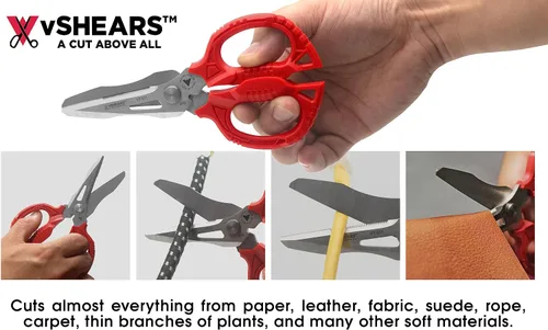 Miniatura 2 de Vampire Tools vSHEARS - Tijeras de combinación de cuchillas multiusos 4 en 1 de 6.3 pulgadas + tijeras multiusos resistentes de 8 pulgadas