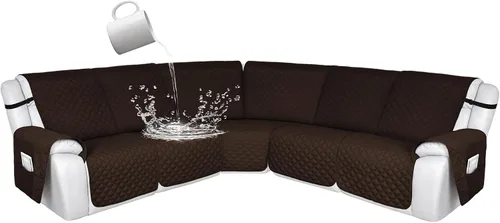 Miniatura 140 de HDCAXKJ Fundas de sofá seccional reclinable 100% impermeable, forma de L, funda de sofá reclinable lavable acolchada suave para mascotas, perro