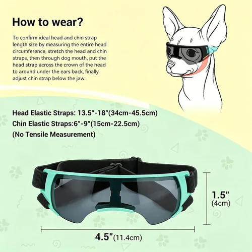 Miniatura 4 de ENJOYING Lentes de sol para perros de razas pequeñas, antirayos UV para perros pequeños, resistentes al viento, protección de ojos de perro