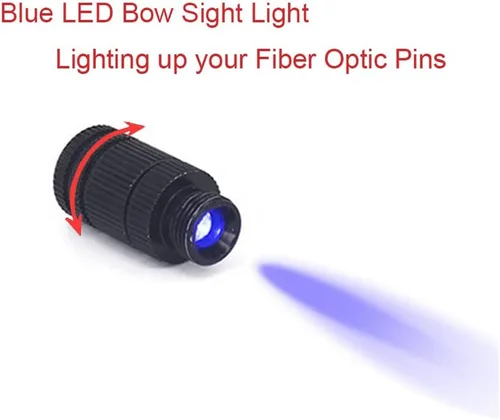 Miniatura 3 de Luz de Mira de Arco Deportivo - Compuesto 3/8-32 Batería LED Luz de Mira de Arco de Fibra Óptica Hilo Universal