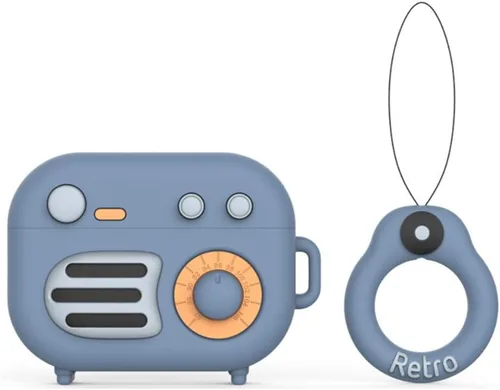 Funda 3D de radio retro compatible con AirPods Pro, divertida funda Kawaii de silicona de dibujos animados para AirPod Pro