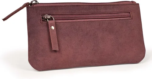 Miniatura 9 de LEATHER VILLAGE Estuche de Cuero para Lápices y Bolígrafos - Marrón Rústico/Vintage - 8"X4" - Doble Bolsillo - Elegante y Práctico Estuche