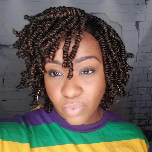 Miniatura 18 de Dorsanee Extensiones de cabello sintético corto estilo Bob Spring Twist de 6 pulgadas, 6 paquetes de extensiones de cabello sintético pretrenzado