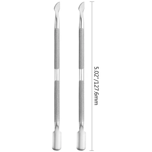Miniatura 4 de 8 piezas de empujador de cutículas de uñas de acero inoxidable, removedor de cutículas de doble extremo, herramienta de pedicura de uñas, pelador