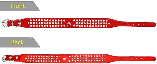 Miniatura 4 de Serijoars Collar de piel de ante elegante y deslumbrante con diamantes de imitación de cristal para mascotas, gatos, perros y cachorros (S, negro)