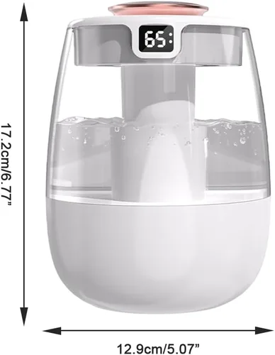 Miniatura 4 de DONGKER Humidificador de doble pulverización, humidificador de pantalla digital USB silencioso de 1 litro con 2 modos de niebla y luz nocturna