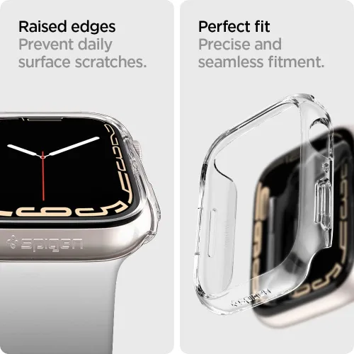 Miniatura 7 de Spigen Thin Fit Diseñado para Apple Watch Case Series 9/8/7 41mm Funda ligera de PC rígida - Negro