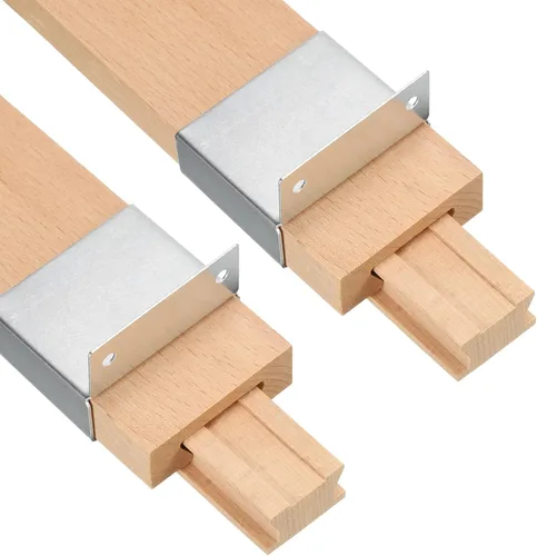 Miniatura 7 de uxcell 2 juegos de correderas de madera para cajones con soporte deslizante de metal, guía central de madera clásica, kit de repuesto de rieles