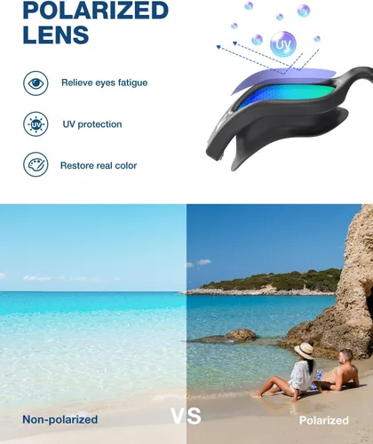 Miniatura 3 de ZIONOR G1 Lite - Gafas de natación polarizadas con 3 pares de tapones para los oídos, gafas de natación con protección UV antivaho para adultos, A3