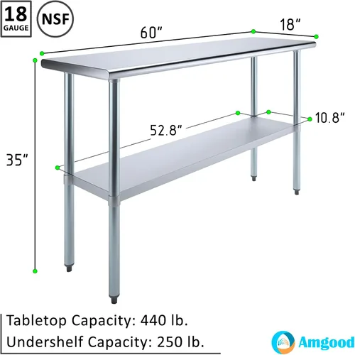 Miniatura 3 de Mesa de trabajo de acero inoxidable AmGood