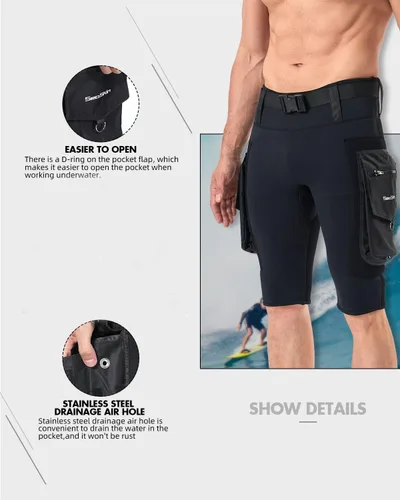 Miniatura 6 de Seaskin Pantalones cortos de buceo de 0.098 in para hombre con bolsillo