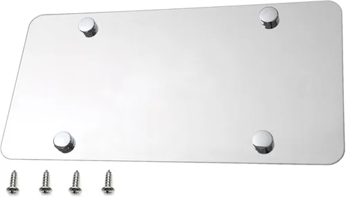 Placa de matrícula de acero inoxidable en blanco (12 x 6 pulgadas, cromado)