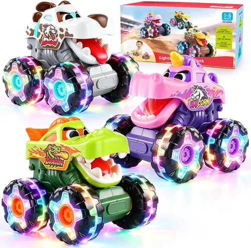 Miniatura 8 de OCATO Juguetes de auto para niños de 1 año, camión monstruo de juguete para niños pequeños de 1 a 3, 1, 2, 3 años, regalo de cumpleaños para niños