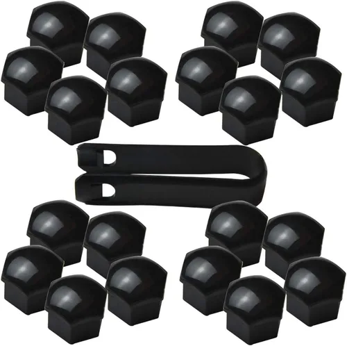 Miniatura 5 de Tapas de tuercas de rueda de 0.71 pulgadas compatibles con Audi BMW Mercedes con herramienta de extracción, 20 unidades (gris)