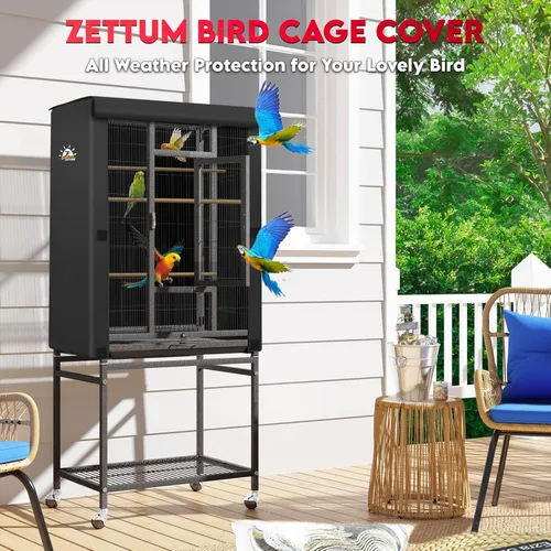 Miniatura 6 de Zettum Funda para jaula de pájaros, 600D, para la noche, resistente e impermeable, resistente a la decoloración, accesorio para jaula de pájaros