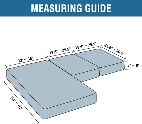 Miniatura 3 de H.VERSAILTEX Fundas para Sofá Seccional de 3 Piezas, Fundas de Cojines de Asiento para Sofá en Forma de L, Fundas de Cojín Separadas para Sofá Isla