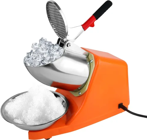 Trituradora de hielo eléctrica con cuchillas dobles, máquina de afeitar de hielo eléctrica de 300 W (176 libras/176.4 lbs por hora, 2200 rpm) con