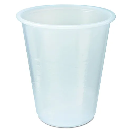 Fabri-Kal RK3 - Taza de bebida de poliestireno translúcido, capacidad de 3 onzas, ancho superior de 2.3 pulgadas por 1.4 pulgadas de ancho inferior