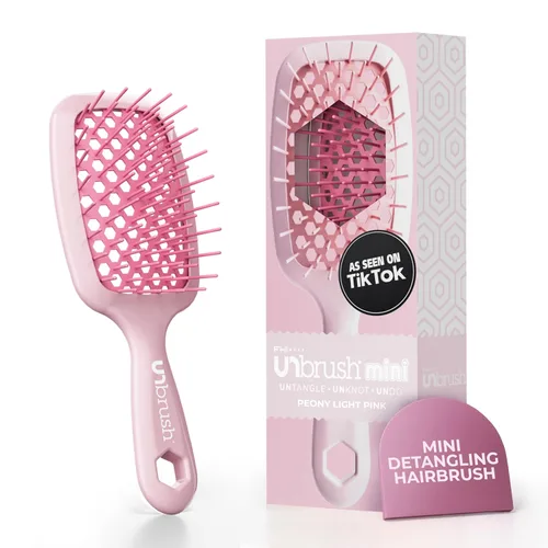 Miniatura 11 de FHI Heat UNbrush - Mini cepillo desenredante para cepillado sin dolor en todo tipo de cabello húmedo o seco, cerdas antiestáticas Duoflex duraderas