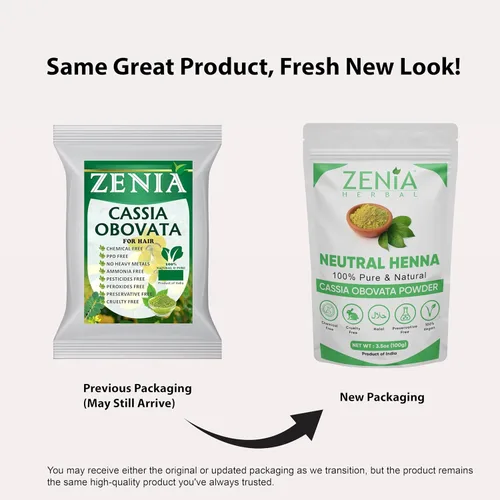 Miniatura 2 de Zenia 100% Pure Neutral Henna Powder (Cassia Obovata) 100g Colorless Henna for Hair Natural Hair Conditioner for Silky, Soft & Shiny Hair