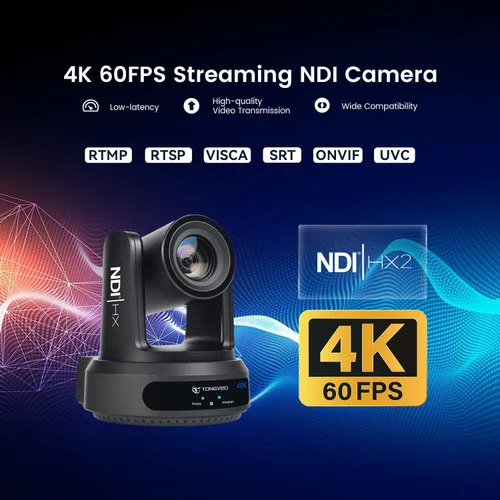 Miniatura 4 de Cámara 4K NDI PTZ 60FPS, 4KP60 AI Auto-Tracking 20X Zoom óptico Cámara de videoconferencia 1/1.8 UHD CMOS 8.42MP con USB 3G-SDI HDMI LAN Salidas POE