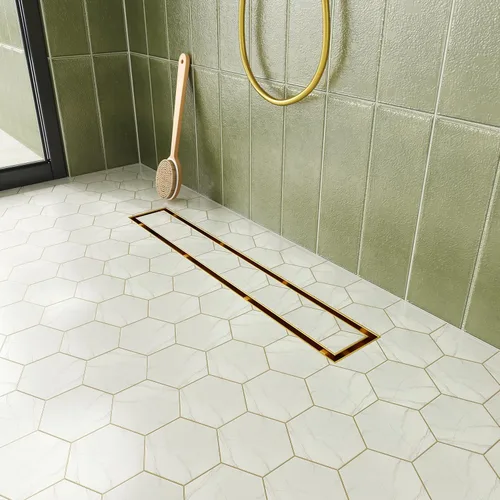 Miniatura 19 de Neodrain Drenaje de ducha lineal de 24 pulgadas con rejilla de inserción de azulejos, fabricante profesional de desagüe de suelo de ducha Cepillado