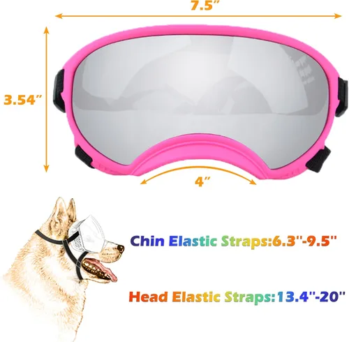 Miniatura 3 de Gafas de sol grandes para perros, con correa ajustable, protección UV, a prueba de vino, para perros y cachorros, adecuadas para perros medianos